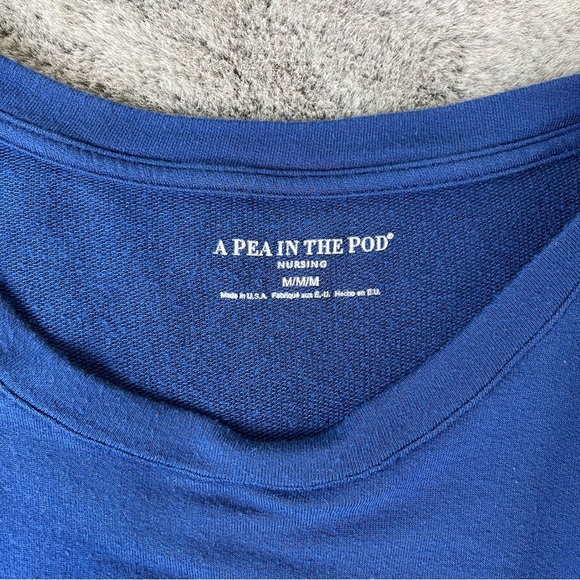 A Pea in a Pod Blue Super Soft Short Sleeve Layered Tulip Nursing Tee Shirt - M - Picture 8 of 9